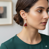 Earthy 925 Sterling Silver Mookaite Fancy Cabochon Earrings – Elegant 1.7" Handmade Jewelry