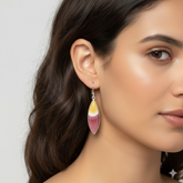 Bold 925 Sterling Silver Mookaite Marquise Cabochon Earrings – Elegant 2.1" Handmade Jewelry