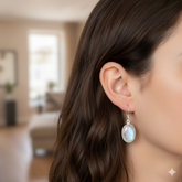 Moonstone Oval Cabochon Earrings