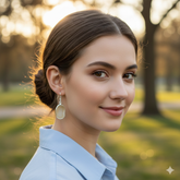 925 Sterling Silver Coconut Geode Fancy Rough Earrings – Unique 1.3" Handmade Gemstone Jewelry