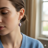 Phosphosiderite Oval Cabochon Earrings