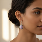Phosphosiderite Oval Cabochon Earrings