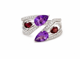 Amethyst and Garnet Ring – Stylish Dual Stone Jewelry