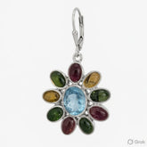 Tourmaline and Blue Topaz pendant