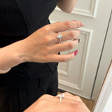 Pear Sparkle Silver Ring