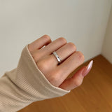 Center Sparkle Silver Ring