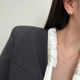 Moon Glow Silver Studs 18k