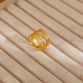 Gold Plated Open Ring – Stainless Steel Adjustable Design