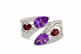 Amethyst and Garnet Ring – Stylish Dual Stone Jewelry