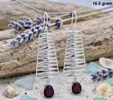 Garnet Earring – Elegant Deep Red Stone Jewelry