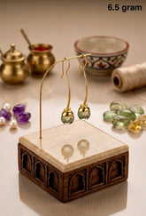 Green Amethyst Gold Plated Earring – Elegant Gemstone Jewelry