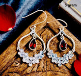 Garnet Earring – Deep Red Gemstone Jewelry