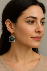 Natural Labradorite Earrings – 925 Sterling Silver Handmade Gemstone Jewelry