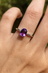 Natural Amethyst Ring – 925 Sterling Silver Handmade February Birthstone Jewelry