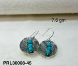 Handcrafted Turquoise Beaded Dangle Earrings – 925 Sterling Silver Boho Jewelry