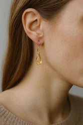 Citrine Teardrop Earrings in 925 Sterling Silver – Elegant Handmade Gemstone Dangle Earrings