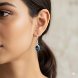 Elegant 925 Sterling Silver Kyanite Oval-Cut Earrings – Chic 1" Handmade Gemstone Jewelry