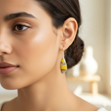 925 Sterling Silver Bumble Bee Jasper Fancy Cabochon Earrings – Bold 1.8" Handmade Gemstone Jewelry