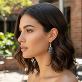 Striking 925 Sterling Silver Iron Tiger Eye Oval Cabochon Earrings – Elegant 1.2" Handmade Jewelry