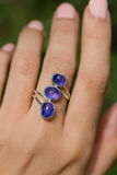 Triple Tanzanite Sterling Silver Ring – Elegant & Rare