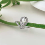 Moon Pearl Silver Ring