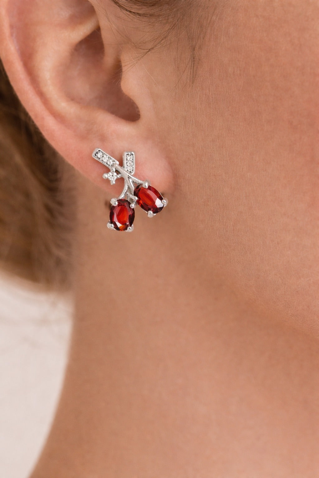Garnet Earring