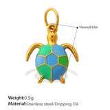 Turtle Jewellery Pendant – Stainless Steel with Gold Plating