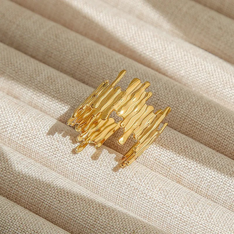 Fashion 18K Plated Ring – Gold Plated Stainless Steel Style