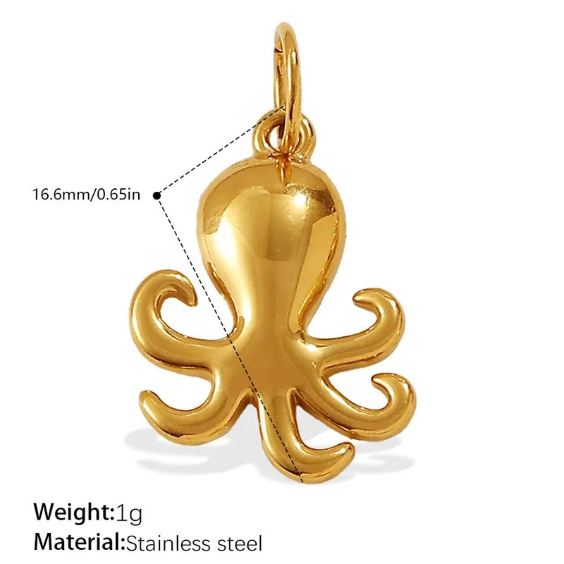 Octopus Pendant – Gold Plated Stainless Steel Jewelry