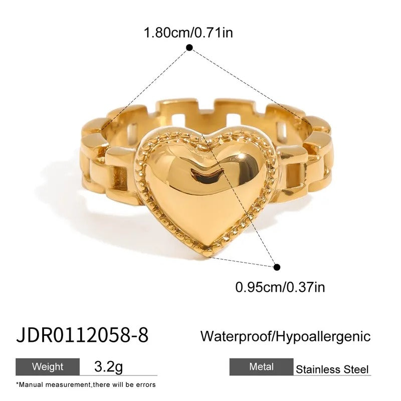 Geometric Stainless Steel Ring – PVD Coated 18K Gold Plated Waterproof Design