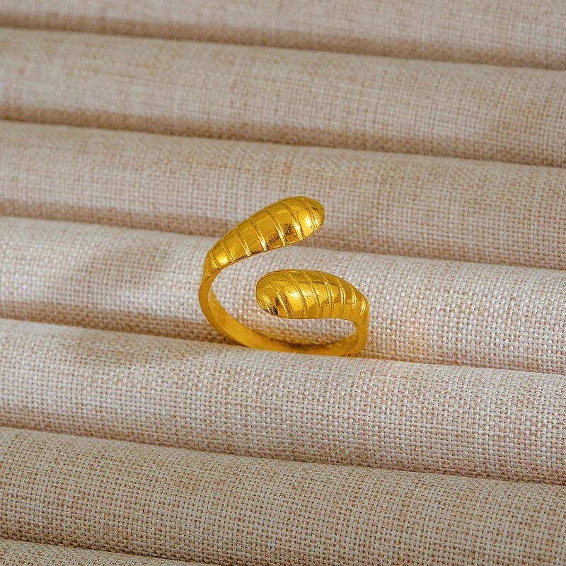 Open Ring – 18K Gold Plated Stainless Steel Cute Tropical Streetwear Design