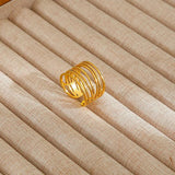 Gold Plated Open Ring – Stainless Steel Adjustable Design