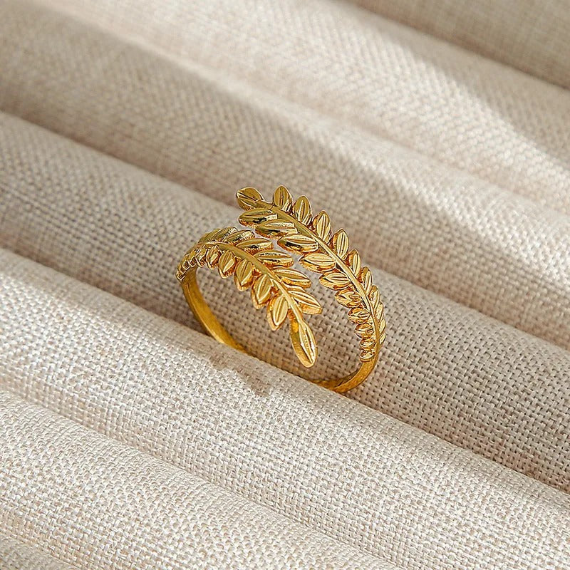 Cute Tropical Streetwear Open Ring – Gold Plated Stainless Steel Style