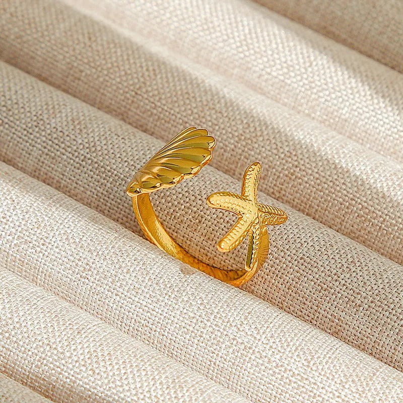 Sea View Ring – Gold Plated Stainless Steel Ocean Style