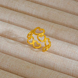 Heart Ring – Gold Plated Stainless Steel Love Design