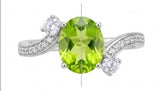 925 Silver Peridot Ring – Elegant Green Gemstone Jewelry