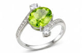 925 Silver Peridot Ring – Elegant Green Gemstone Jewelry