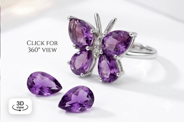 925 Silver Amethyst Ring – Elegant Purple Gemstone Jewelry