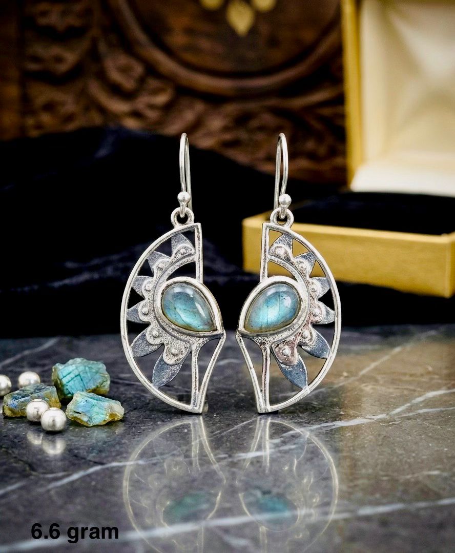 Labradorite Earring – Elegant Iridescent Stone Jewelry