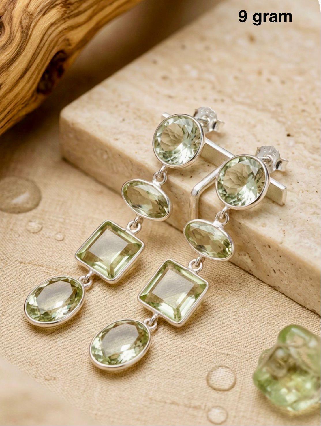 Green Amethyst Earring – Elegant Pastel Gemstone Jewelry