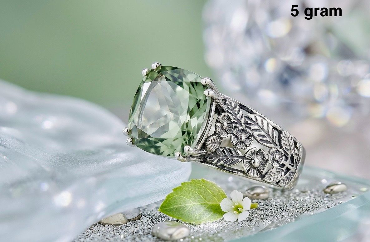 Green Amethyst Ring – Elegant Pastel Gemstone Jewelry