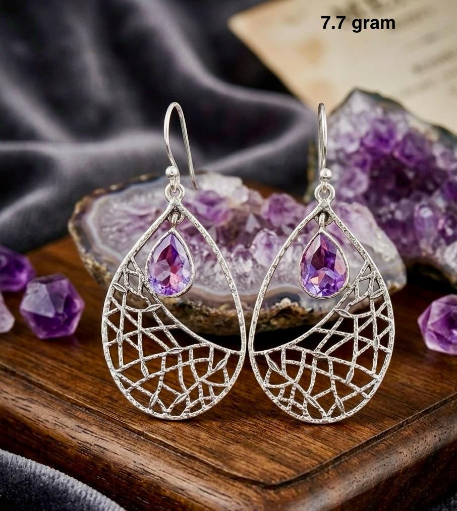 Amethyst Earring – Purple Gemstone Elegant Jewelry