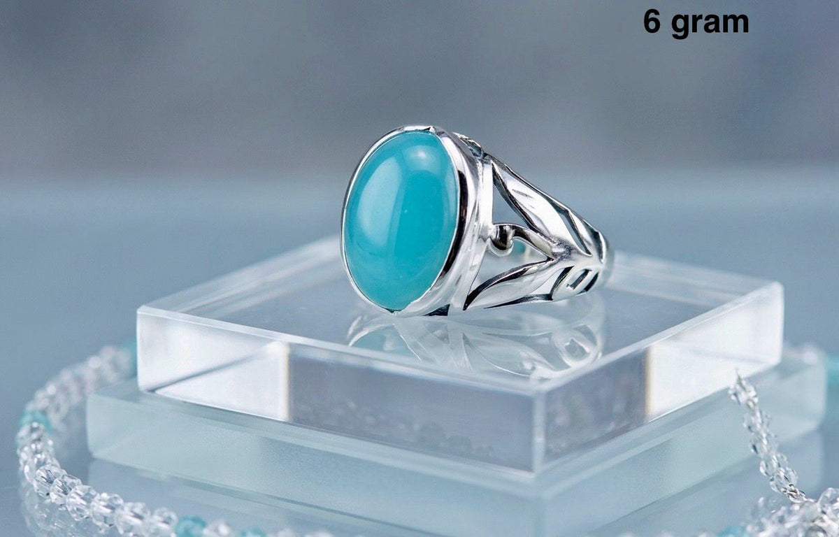 Blue Chalcedony Ring – Soft Blue Gemstone Jewelry