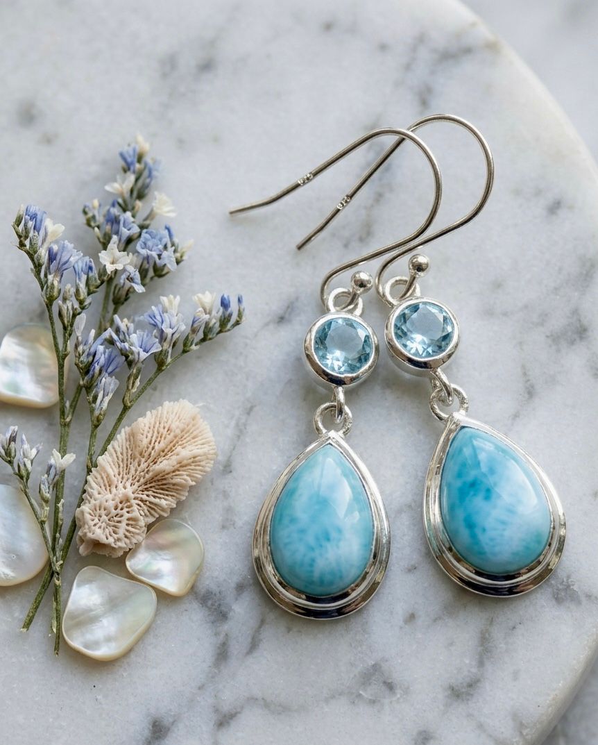 Larimar Earring – Stylish Ocean Blue Jewelry