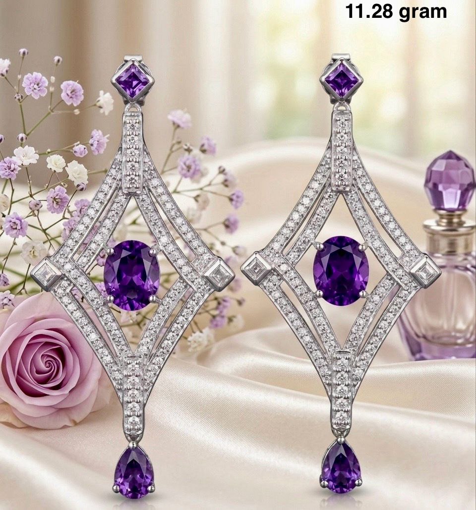 Amethyst Earring – Elegant Purple Gemstone Jewelry