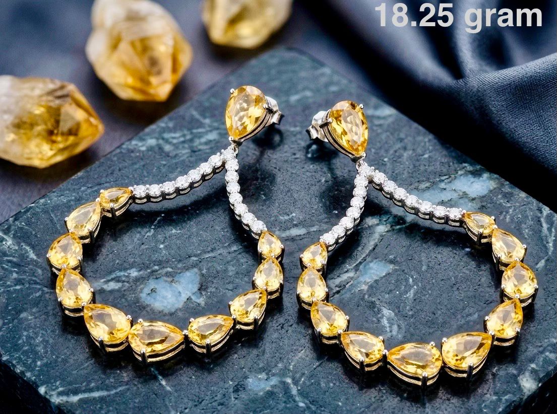 Citrine Earring – Golden Gemstone Elegant Jewelry
