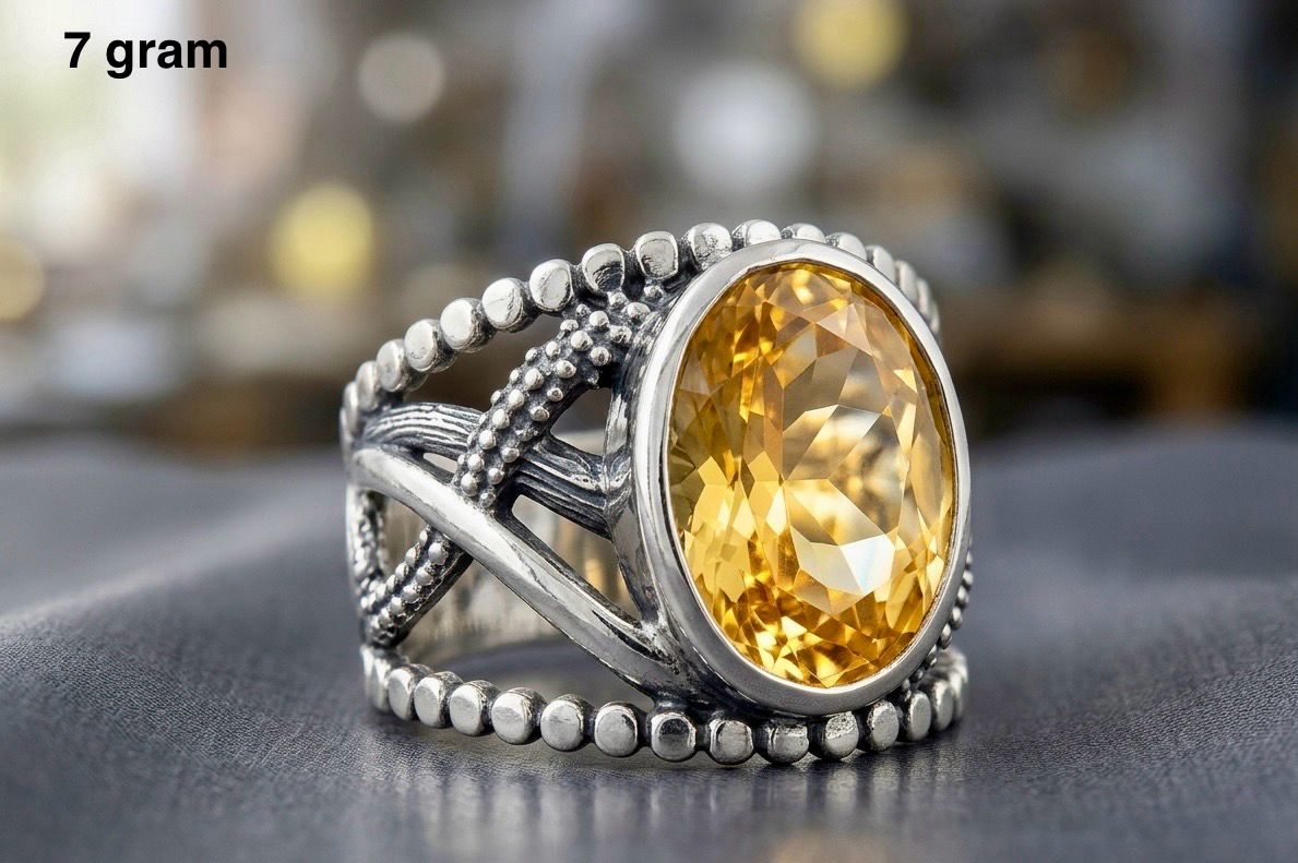 Citrine Ring – Elegant Golden Yellow Gemstone Jewelry