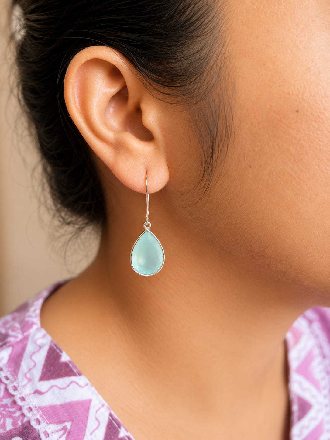 Blue Quartz Earring – Elegant Blue Gemstone Jewelry