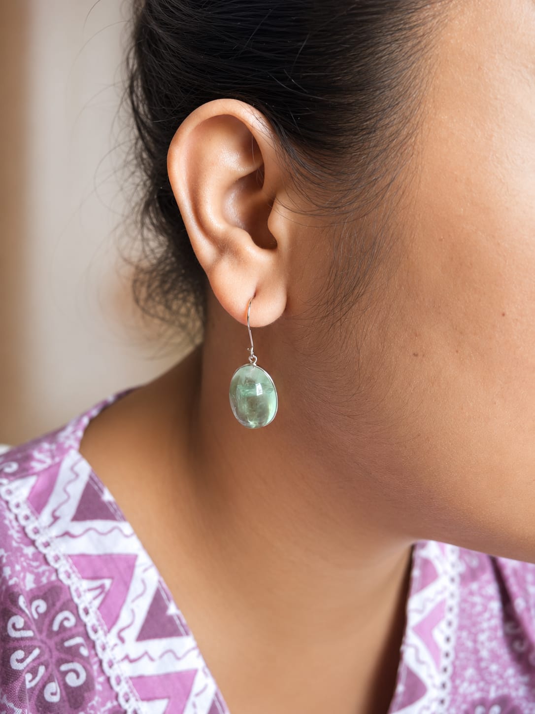 Fluorite Earring – Elegant Colorful Gemstone Jewelry