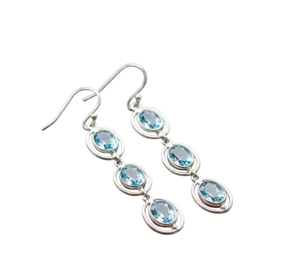 Sky Blue Topaz Earring – Elegant Blue Gemstone Jewelry